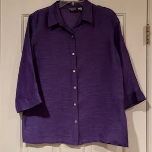 Chicos Size1 Purple Linen Top